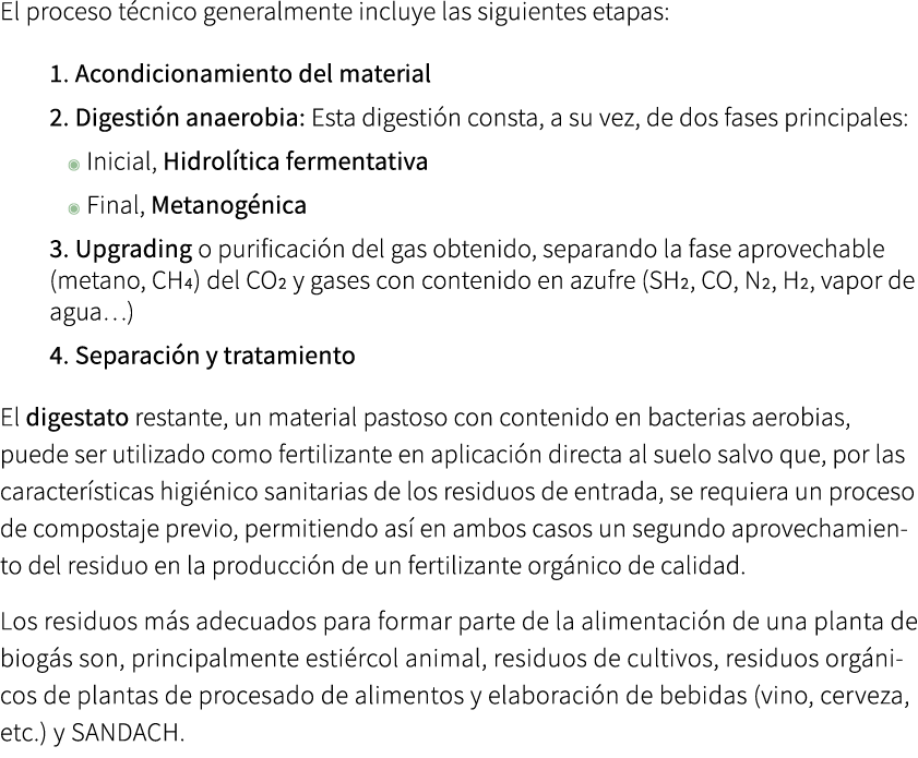 El proceso t cnico generalmente incluye las siguientes etapas: 1. Acondicionamiento del material 2. Digesti n anaerob...