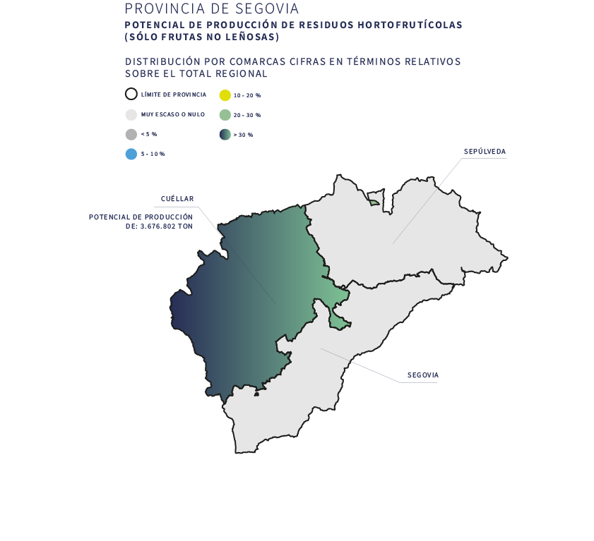 ￼ Mapa 21. Potencial de producci n de residuos hortofrut colas: frutas no le osas y verduras. 