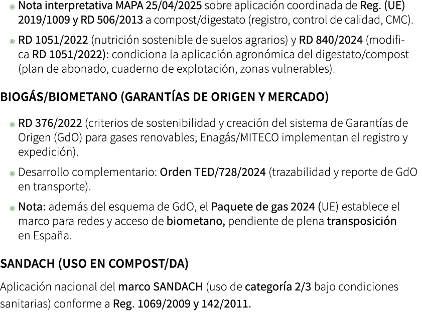 ◉ Nota interpretativa MAPA 25/04/2025 sobre aplicaci n coordinada de Reg. (UE) 2019/1009 y RD 506/2013 a compost/dige...